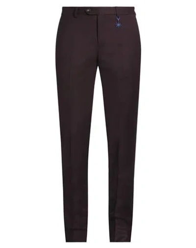 Manuel Ritz Man Pants Plum Size 36 Wool, Elastane In Purple