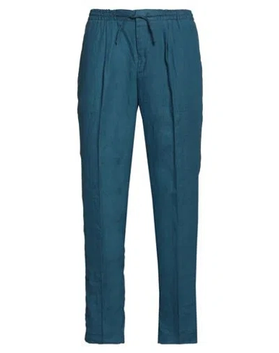 Manuel Ritz Man Pants Deep Jade Size 34 Linen In Green