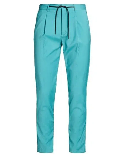 Manuel Ritz Man Pants Emerald Green Size 34 Virgin Wool, Elastane In Blue