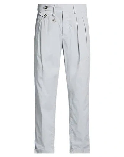 Manuel Ritz Man Pants Grey Size 28 Cotton, Elastane In Green
