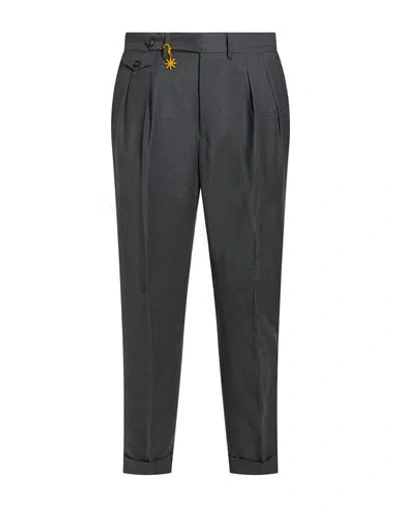 Manuel Ritz Man Pants Grey Size 28 Virgin Wool, Elastane In Black