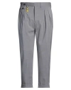 Manuel Ritz Man Pants Grey Size 34 Wool, Elastane In Gray