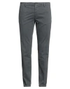 Manuel Ritz Man Pants Grey Size 38 Cotton, Elastane In Green
