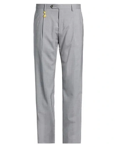 Manuel Ritz Man Pants Grey Size 40 Wool, Elastane In Gray