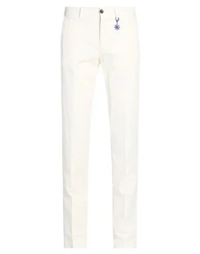 Manuel Ritz Man Pants Ivory Size 28 Cotton, Elastane In Neutral