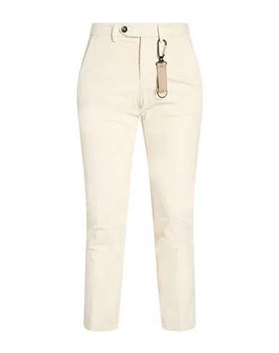 Manuel Ritz Man Pants Ivory Size 38 Cotton, Lyocell, Elastane In White