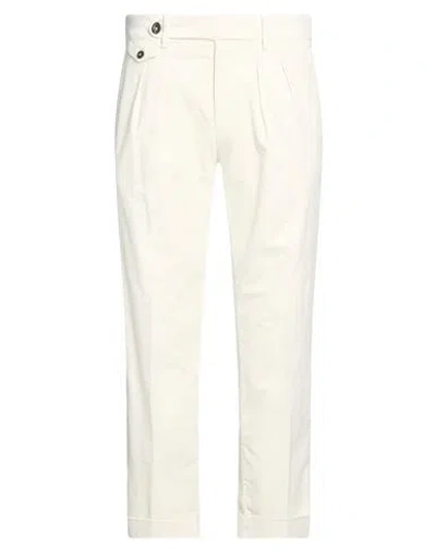 Manuel Ritz Man Pants Ivory Size 38 Cotton, Modal, Elastane