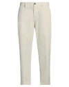 Manuel Ritz Man Pants Ivory Size 40 Cotton, Elastane In White