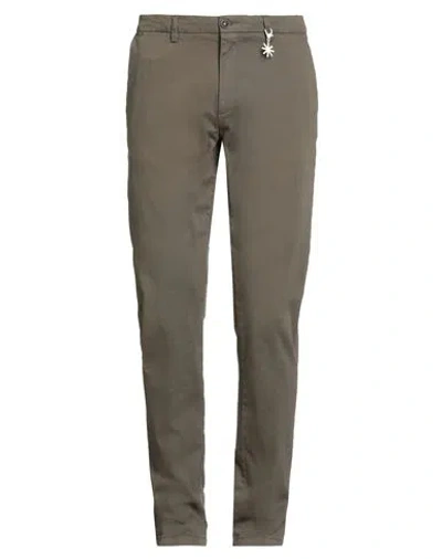 Manuel Ritz Man Pants Khaki Size 34 Cotton, Elastane In Silver
