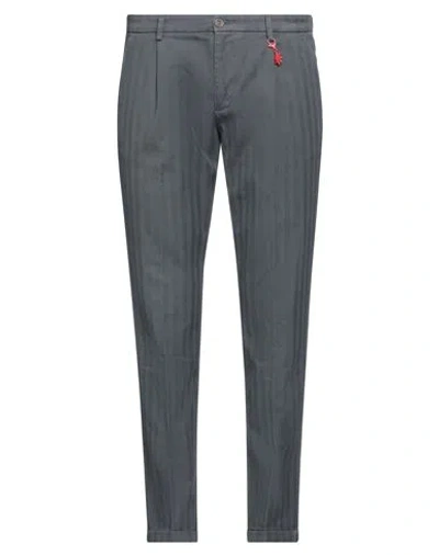 Manuel Ritz Man Pants Lead Size 30 Cotton, Elastane In Grey