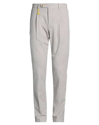 Manuel Ritz Man Pants Light Blue Size 34 Cotton, Polyester, Elastane In Gray