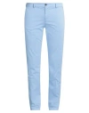 Manuel Ritz Man Pants Light Blue Size 38 Cotton, Elastane In Blue