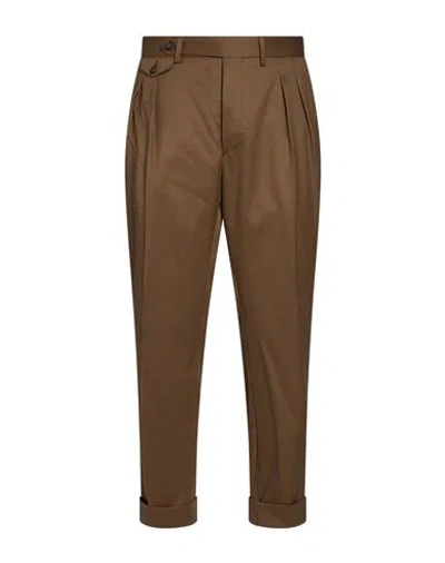 Manuel Ritz Man Pants Light Brown Size 38 Virgin Wool, Elastane
