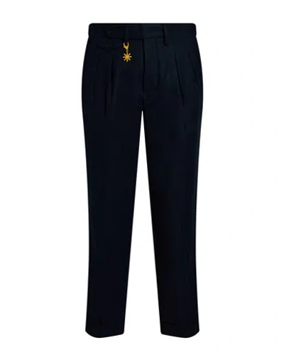 Manuel Ritz Man Pants Midnight Blue Size 34 Virgin Wool, Viscose, Polyester, Elastane