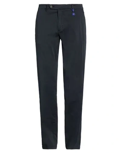 Manuel Ritz Man Pants Midnight Blue Size 36 Cotton, Elastane In Multi
