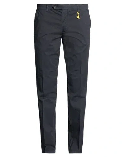 Manuel Ritz Man Pants Midnight Blue Size 40 Cotton, Elastane In Gray