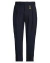 Manuel Ritz Man Pants Midnight Blue Size 40 Wool, Elastane In Black