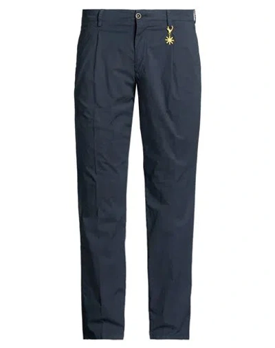Manuel Ritz Man Pants Midnight Blue Size 42 Cotton, Elastane