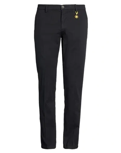 Manuel Ritz Man Pants Midnight Blue Size 44 Cotton, Elastane In Black