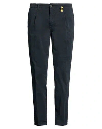 Manuel Ritz Man Pants Midnight Blue Size 44 Cotton, Elastane