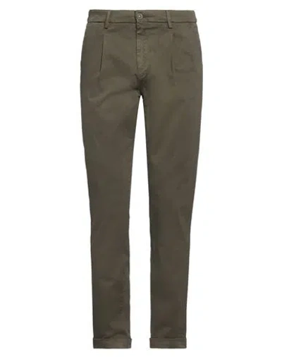 Manuel Ritz Man Pants Military Green Size 28 Cotton, Elastane
