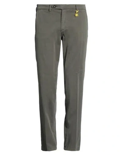 Manuel Ritz Man Pants Military Green Size 36 Cotton, Elastane
