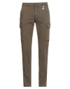 Manuel Ritz Man Pants Military Green Size 38 Cotton, Elastane In Green