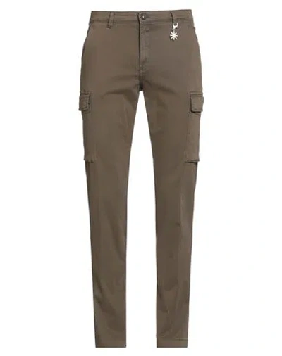 Manuel Ritz Man Pants Military Green Size 38 Cotton, Elastane
