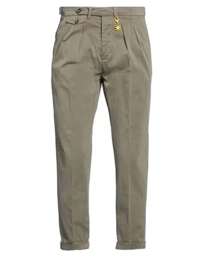 Manuel Ritz Man Pants Military Green Size 40 Cotton, Elastane