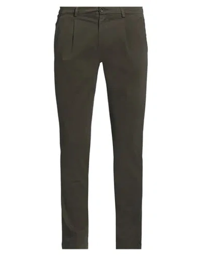 Manuel Ritz Man Pants Military Green Size 40 Cotton, Elastane