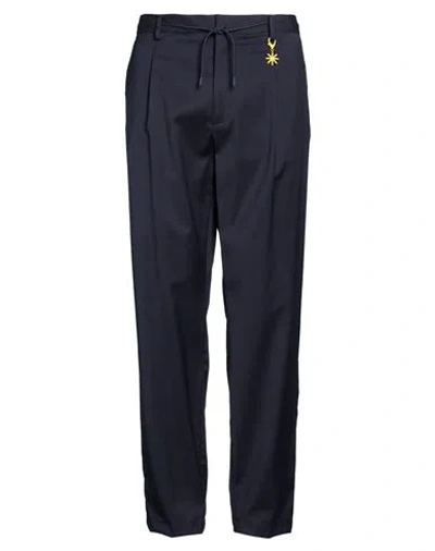Manuel Ritz Man Pants Navy Size 28 Wool, Elastane In Blue