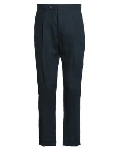 Manuel Ritz Man Pants Navy Size 30 Linen In Blue
