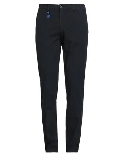 Manuel Ritz Man Pants Navy Size 34 Cotton, Elastane In Blue