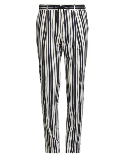 Manuel Ritz Man Pants Navy Size 36 Cotton, Polyamide In Multi