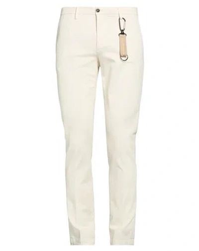 Manuel Ritz Man Pants Off White Size 28 Cotton, Elastane