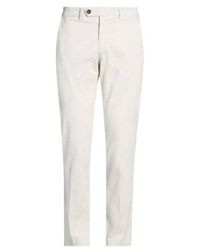 Manuel Ritz Man Pants Off White Size 34 Cotton, Elastane In Neutral
