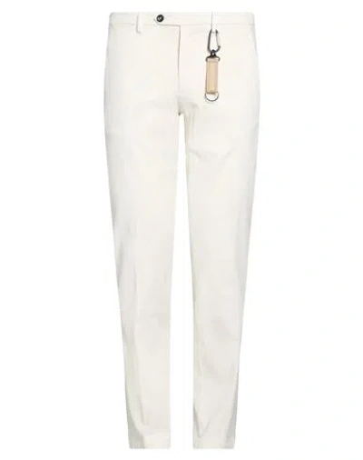 Manuel Ritz Man Pants Off White Size 34 Modal, Cotton, Elastane