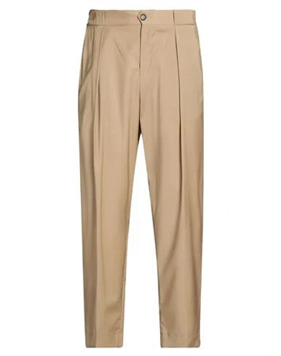 Manuel Ritz Man Pants Sand Size 28 Wool, Elastane In Brown