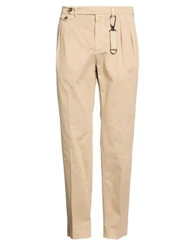 Manuel Ritz Man Pants Sand Size 36 Cotton, Elastane In Brown