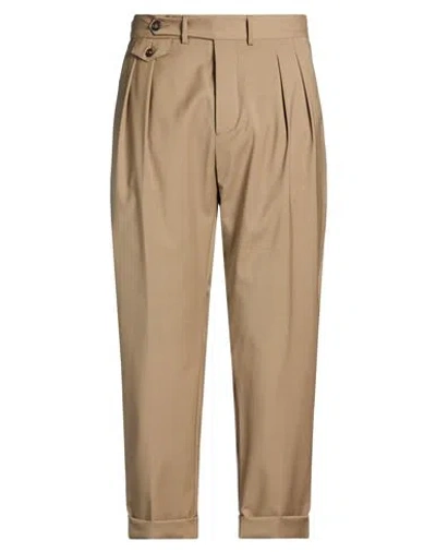 Manuel Ritz Man Pants Sand Size 36 Wool, Elastane In Green
