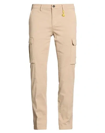Manuel Ritz Man Pants Sand Size 38 Cotton, Elastane In Neutral
