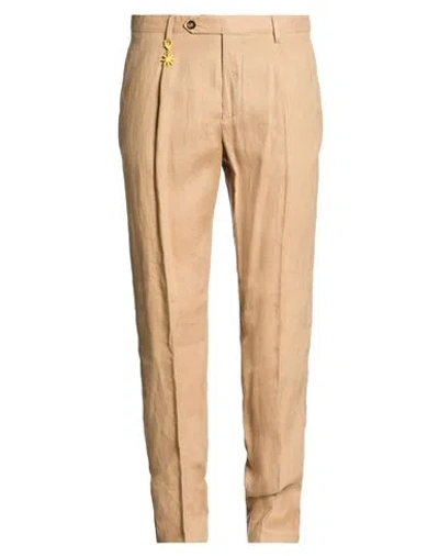 Manuel Ritz Man Pants Sand Size 40 Linen In Brown