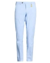Manuel Ritz Man Pants Sky Blue Size 34 Cotton, Elastane