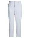 Manuel Ritz Man Pants Sky Blue Size 34 Wool, Elastane In Gray