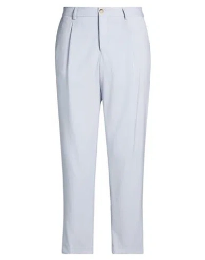 Manuel Ritz Man Pants Sky Blue Size 34 Wool, Elastane In Gray