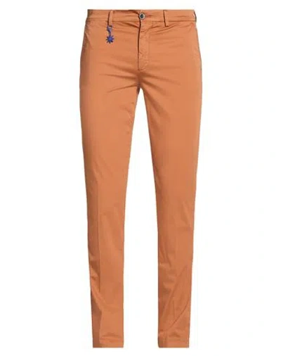 Manuel Ritz Man Pants Tan Size 32 Cotton, Elastane In Orange