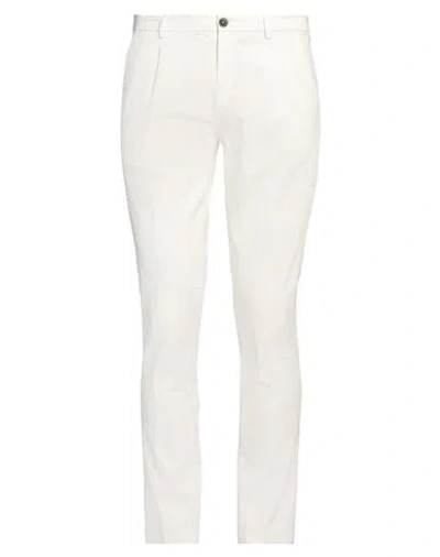 Manuel Ritz Man Pants White Size 36 Cotton, Elastane