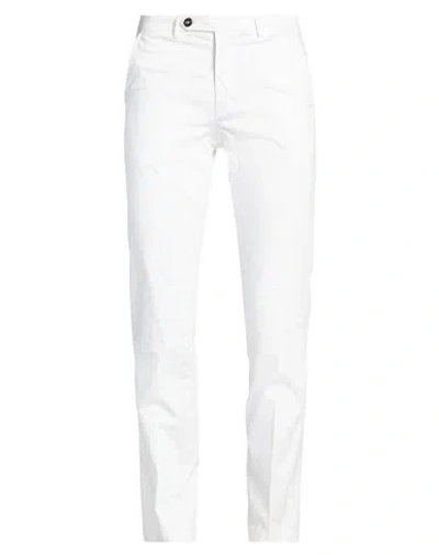 Manuel Ritz Man Pants White Size 38 Cotton, Elastane