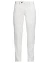 Manuel Ritz Man Pants Ivory Size 40 Cotton, Elastane In White