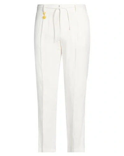 Manuel Ritz Man Pants White Size 40 Linen